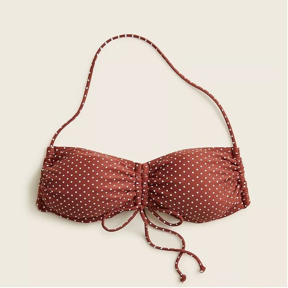 J. Crew Other - 𝅺j. Crew Ruched Halter Bikini Top in Polka Dot NWT Large